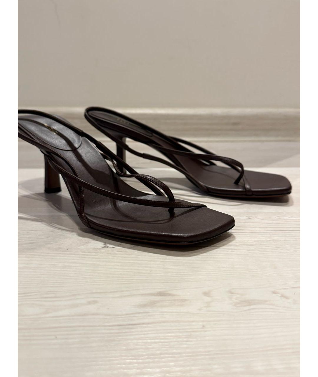 NEOUS Коричневые кожаные босоножки, фото 4