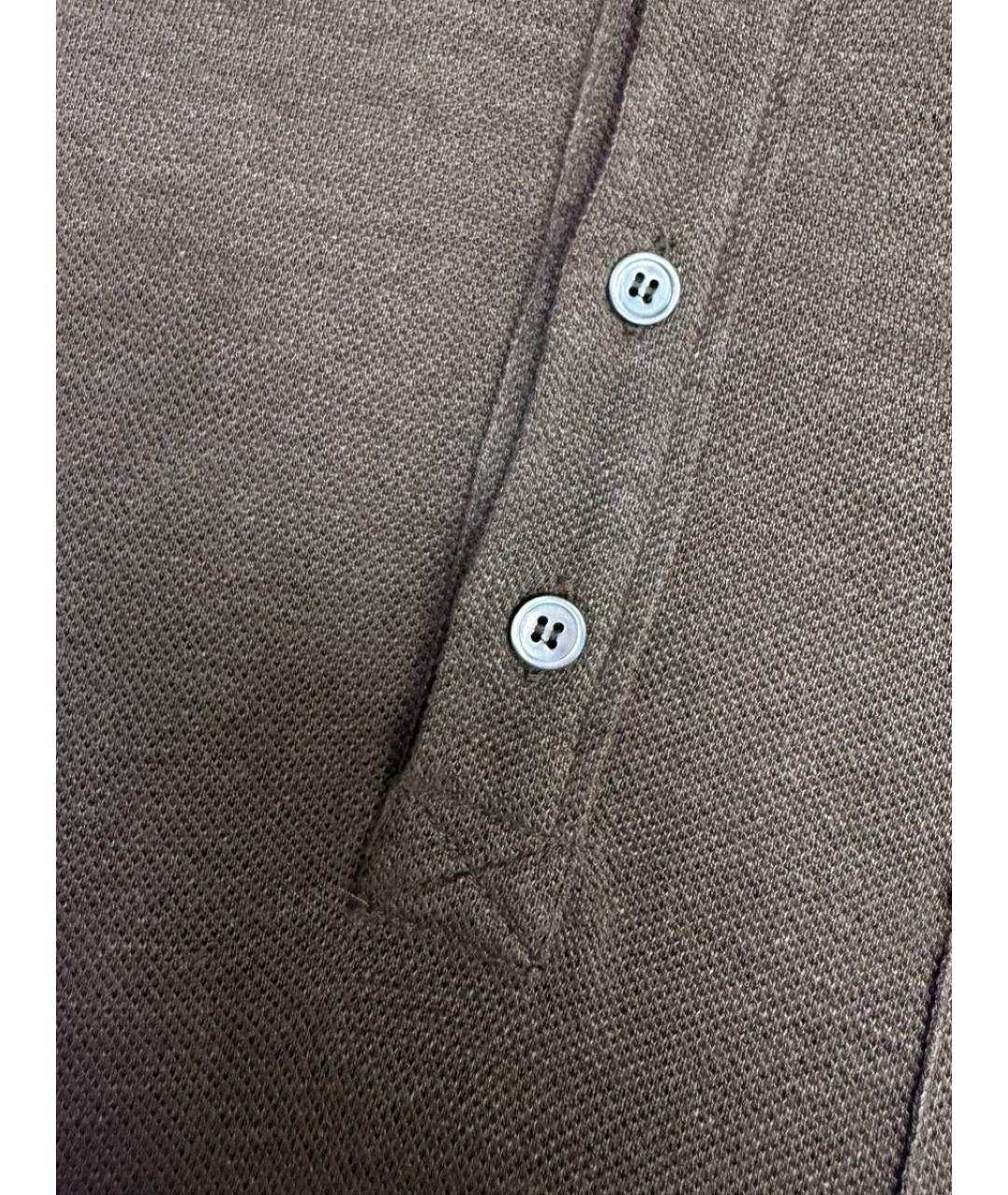 ZEGNA Коричневое поло с коротким рукавом, фото 3