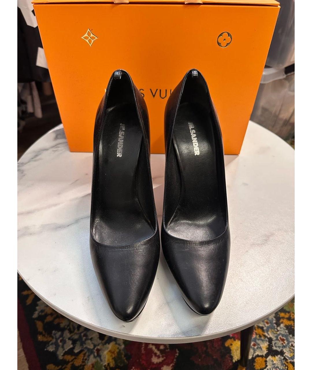 JIL SANDER Черные кожаные туфли, фото 2