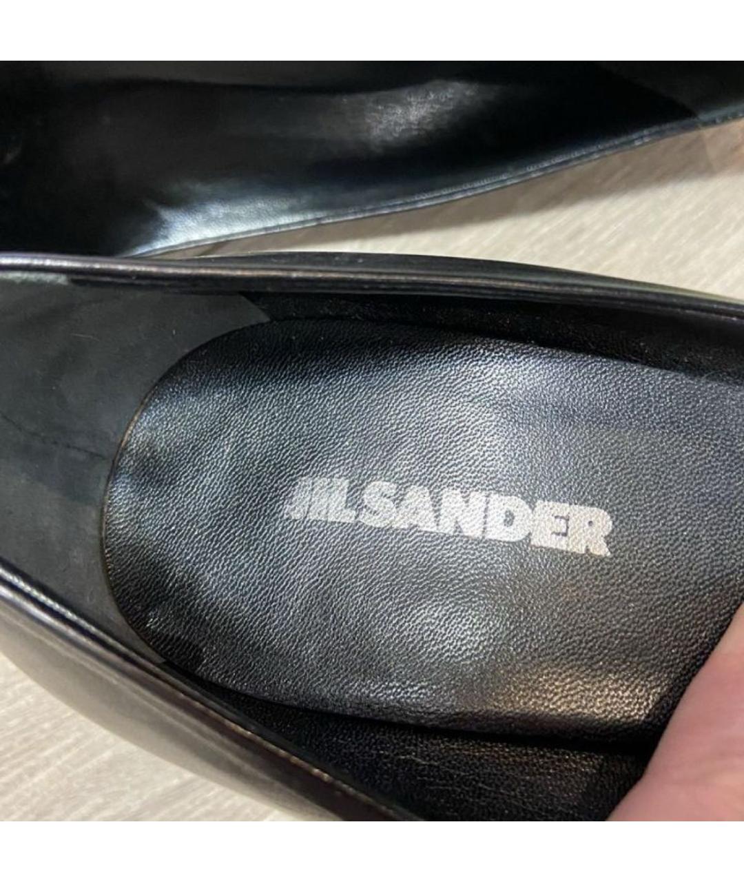 JIL SANDER Черные кожаные туфли, фото 6