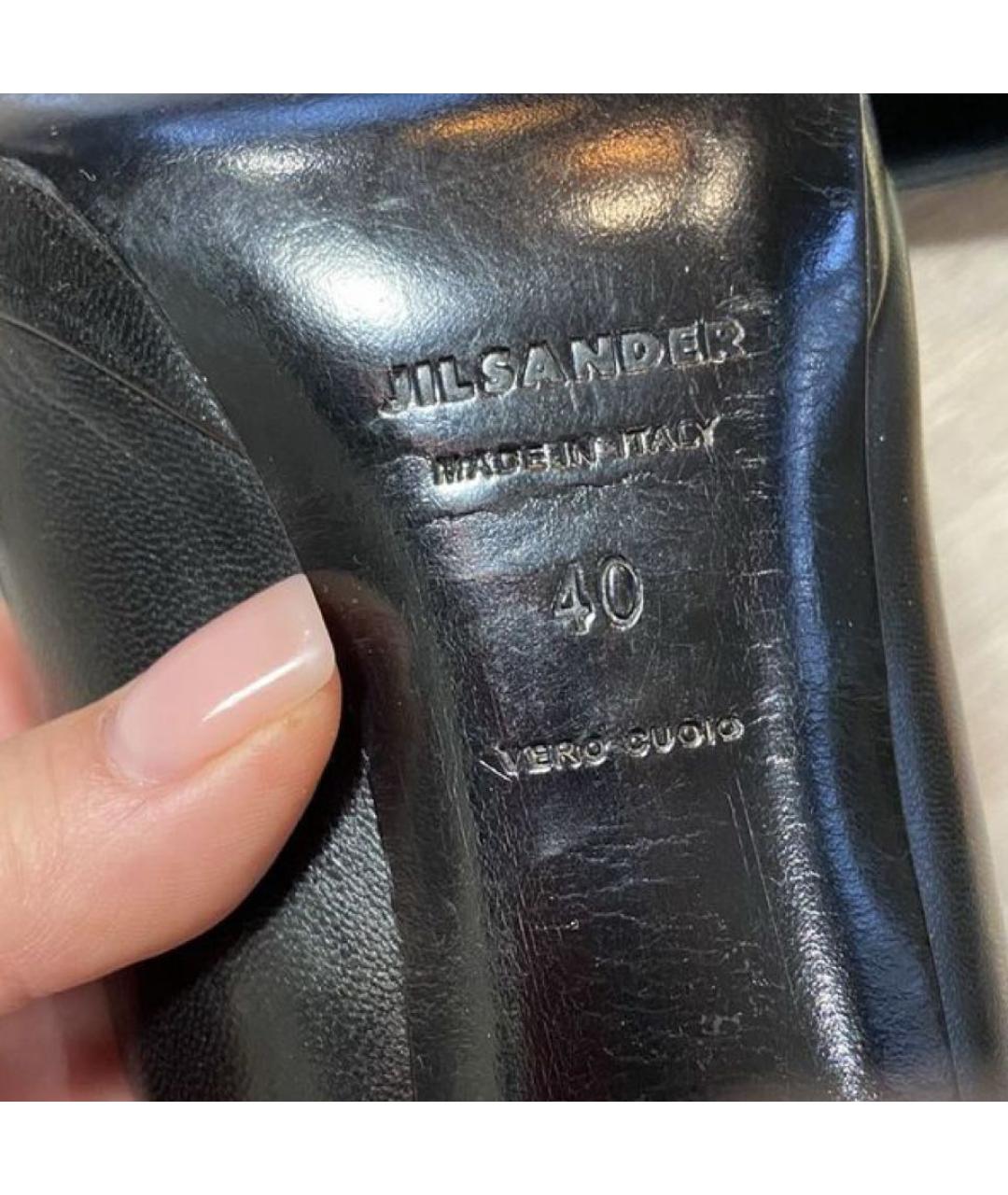 JIL SANDER Черные кожаные туфли, фото 7
