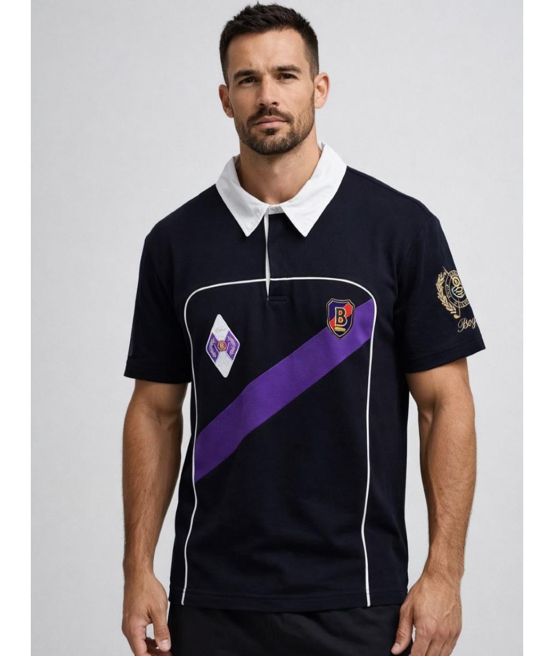 BOGNER Черное хлопковое поло с коротким рукавом, фото 7