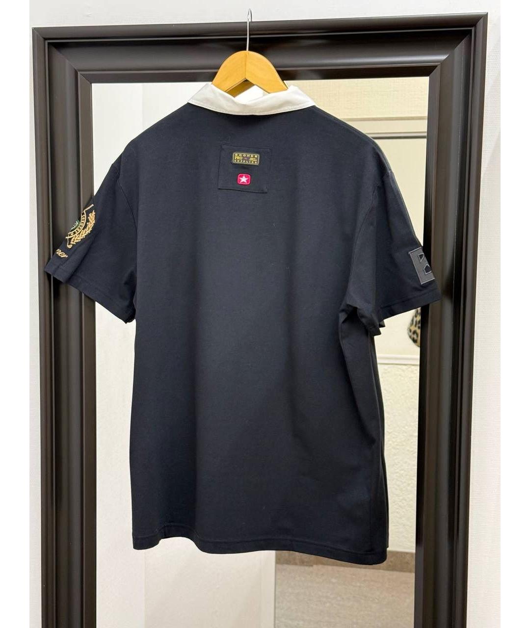 BOGNER Черное хлопковое поло с коротким рукавом, фото 2