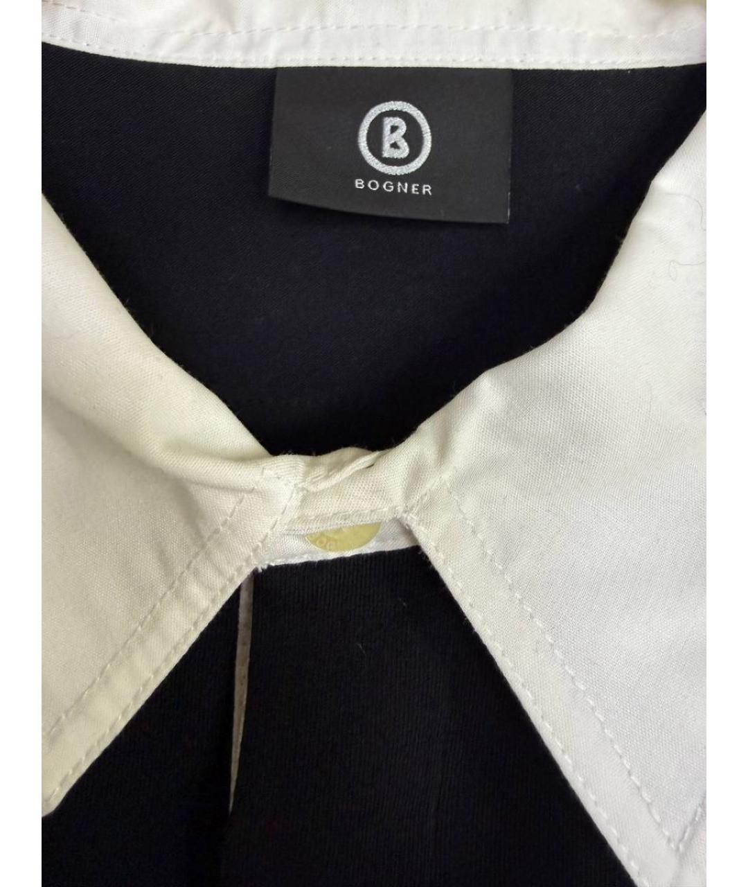BOGNER Черное хлопковое поло с коротким рукавом, фото 3