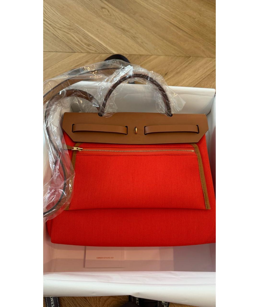 HERMES Красная тканевая сумка через плечо, фото 2