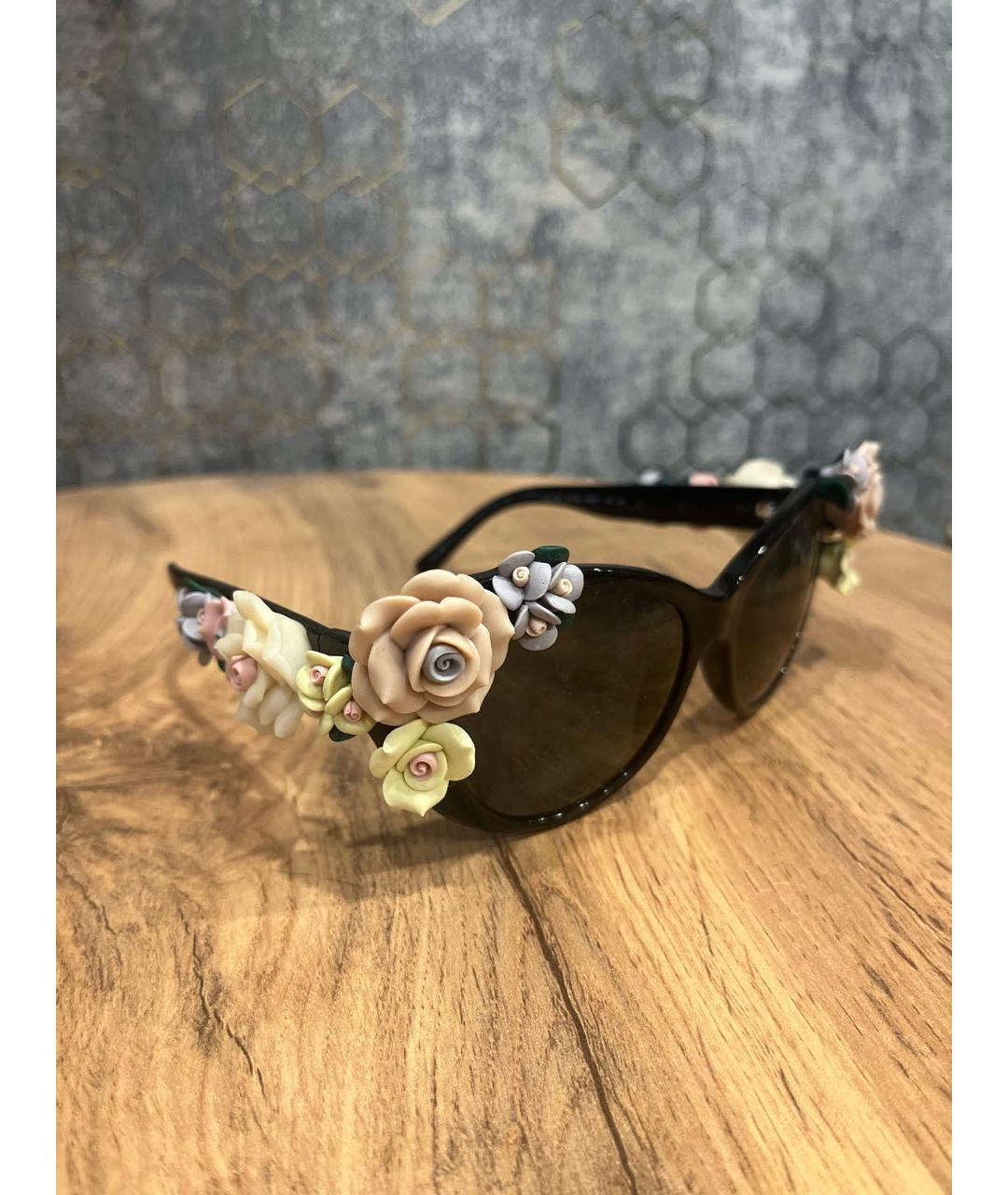 DOLCE&GABBANA Черные пластиковые солнцезащитные очки, фото 2