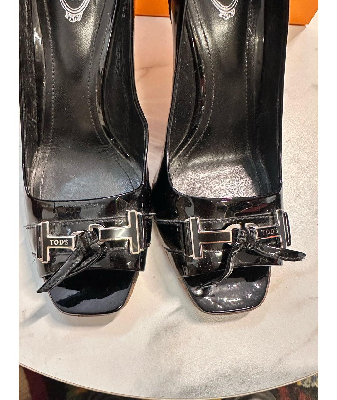 TOD'S Черные кожаные туфли, фото 5