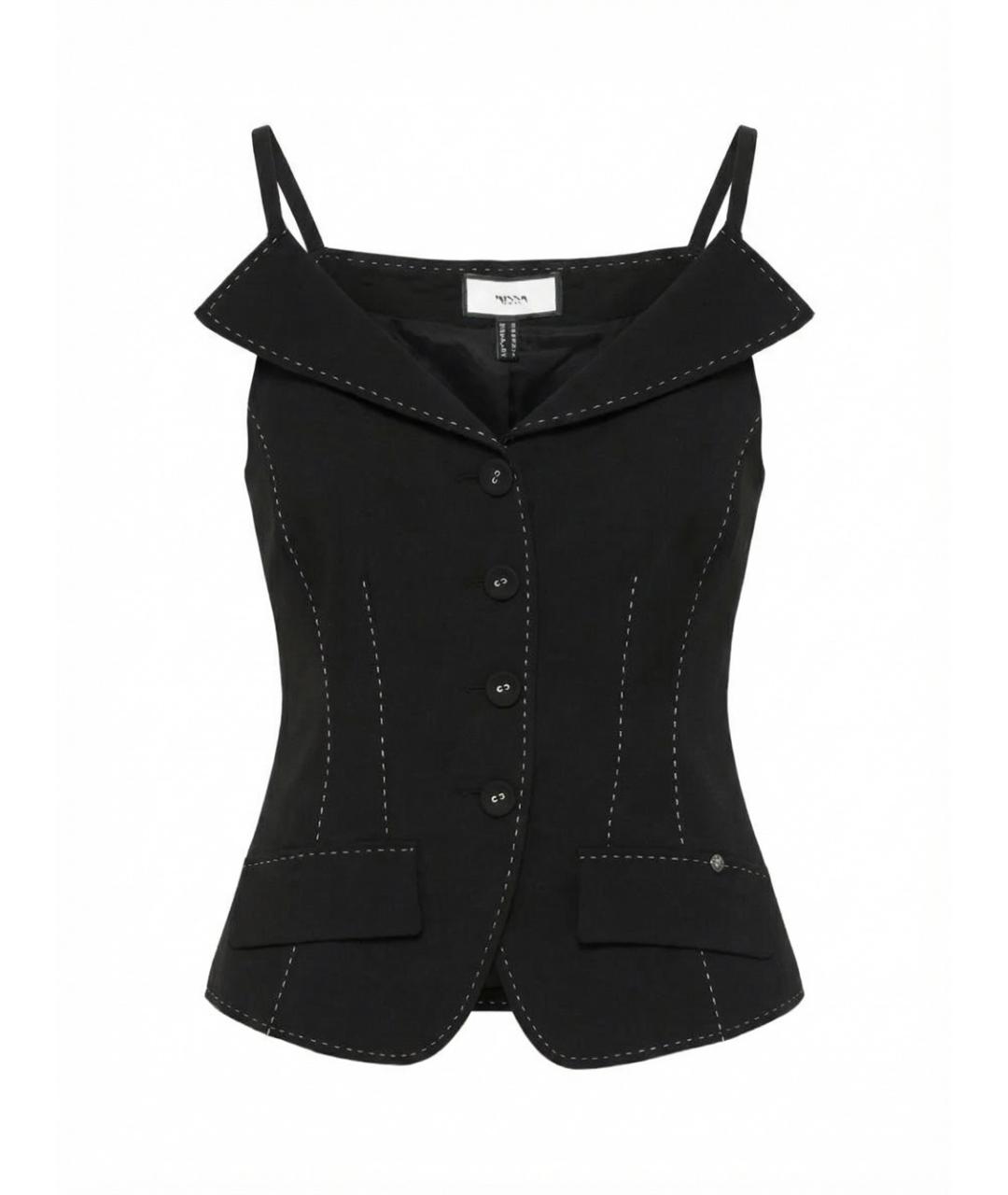 NISSA Черный льняной жилет, фото 1