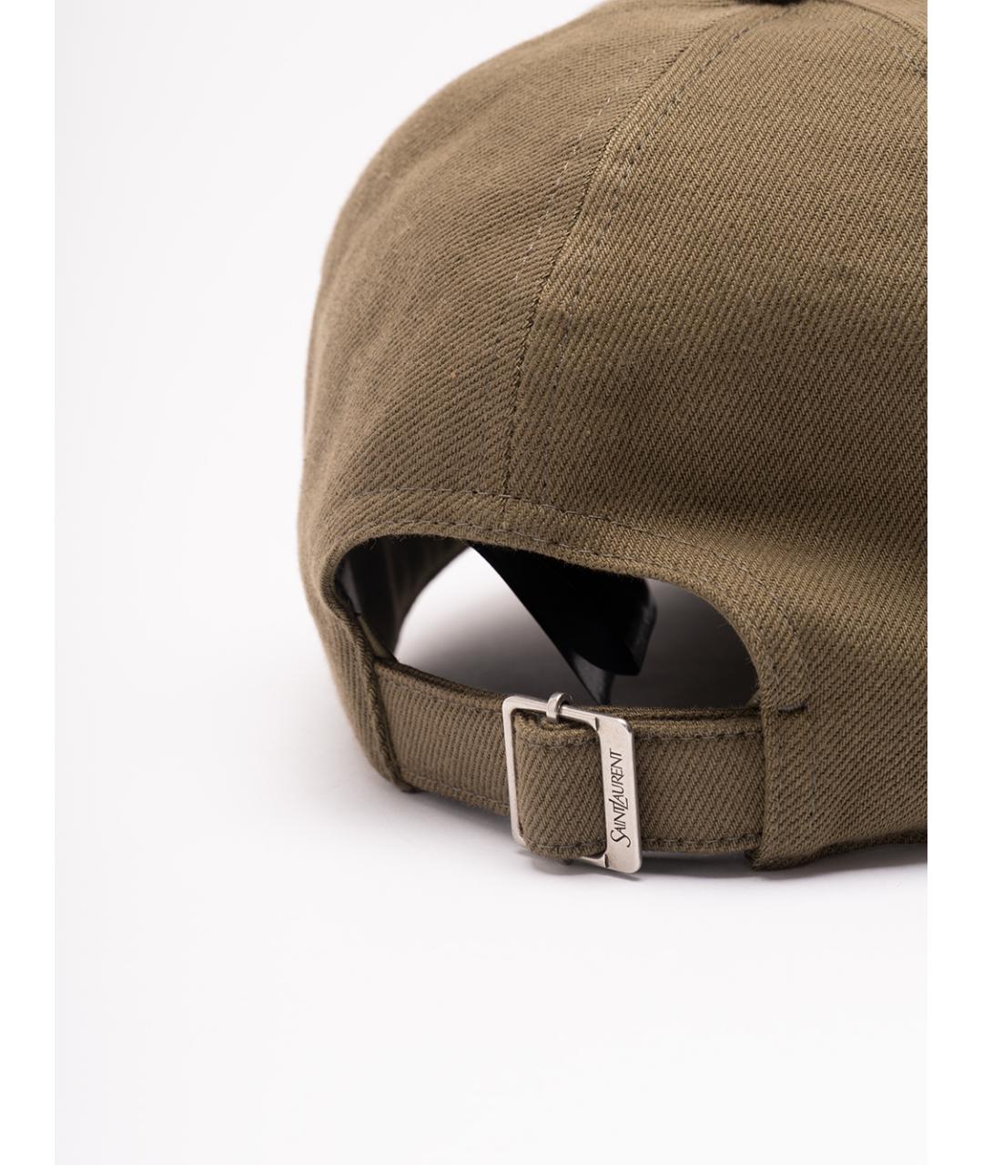 SAINT LAURENT Коричневая хлопковая кепка/бейсболка, фото 3