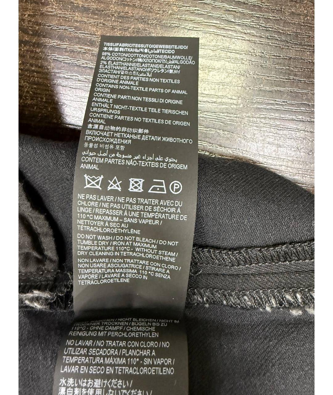 SAINT LAURENT Черные хлопко-эластановые прямые джинсы, фото 6