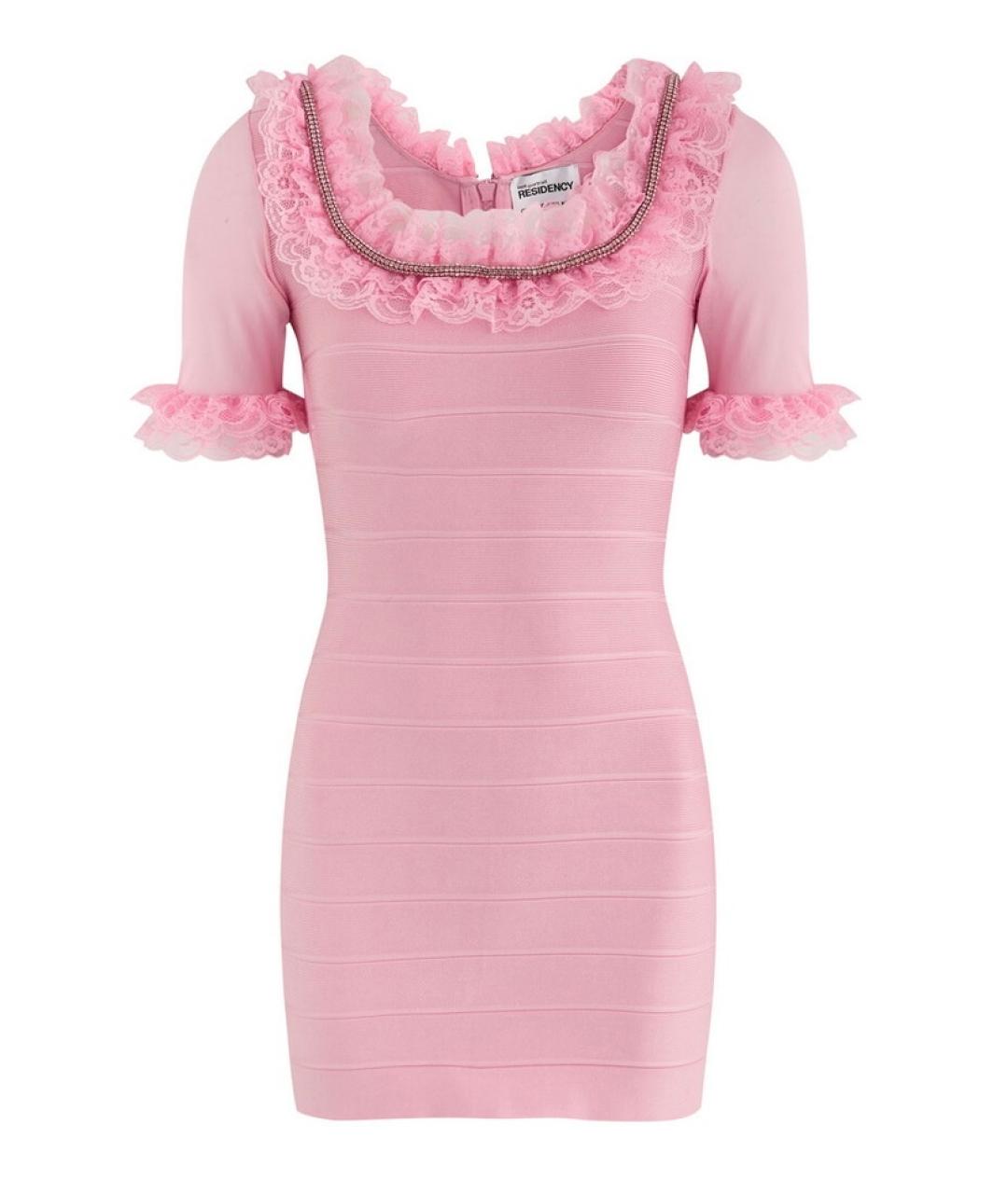 SELF-PORTRAIT Розовое вискозное коктейльное платье, фото 10
