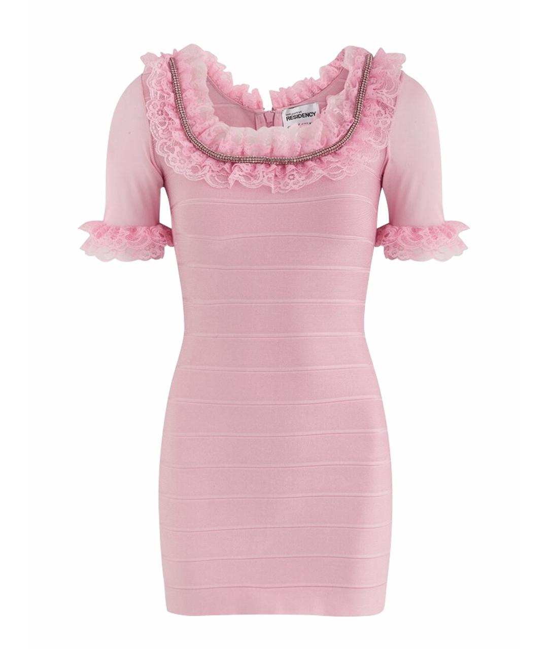 SELF-PORTRAIT Розовое вискозное коктейльное платье, фото 1