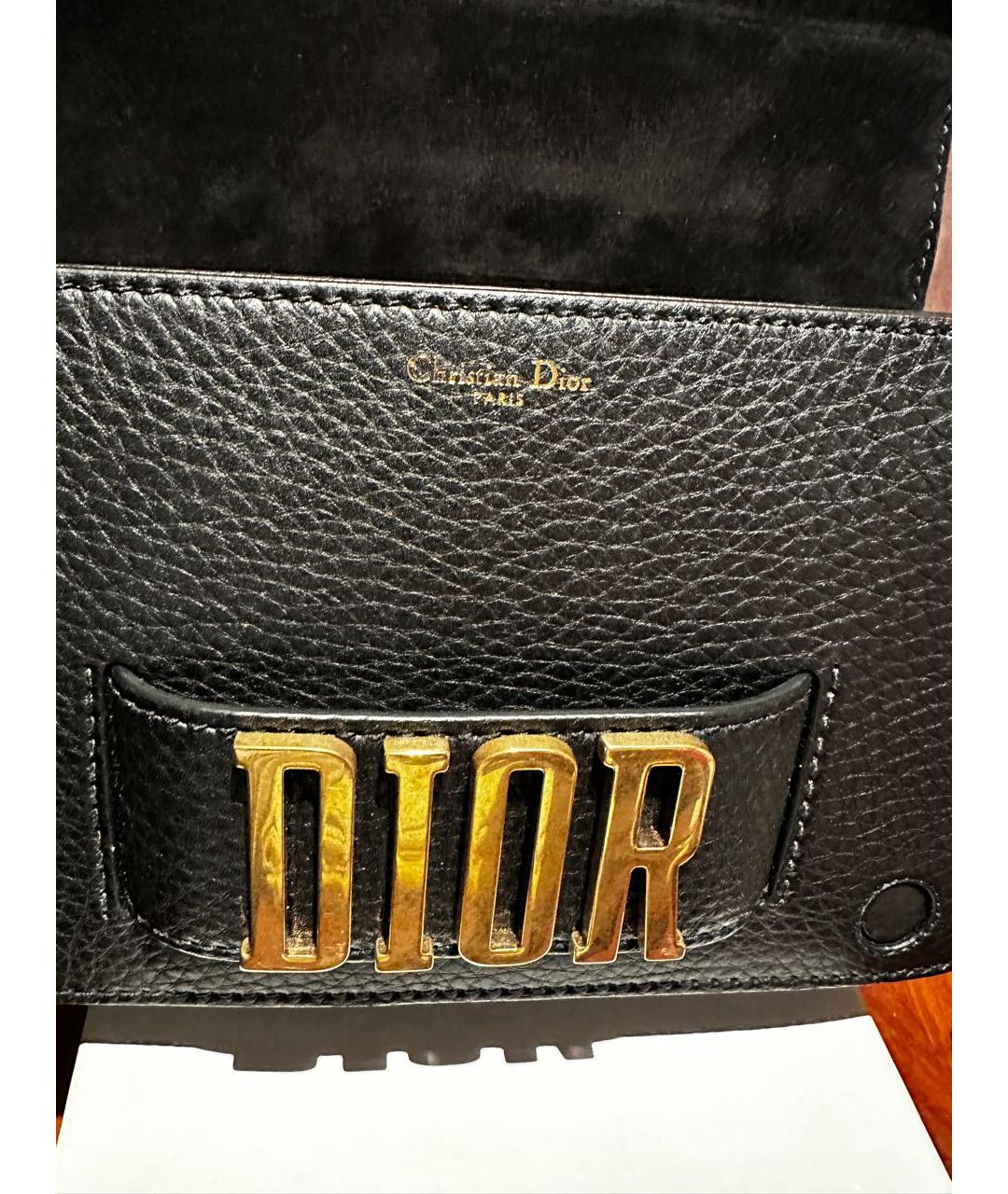 CHRISTIAN DIOR Черная кожаная сумка через плечо, фото 3