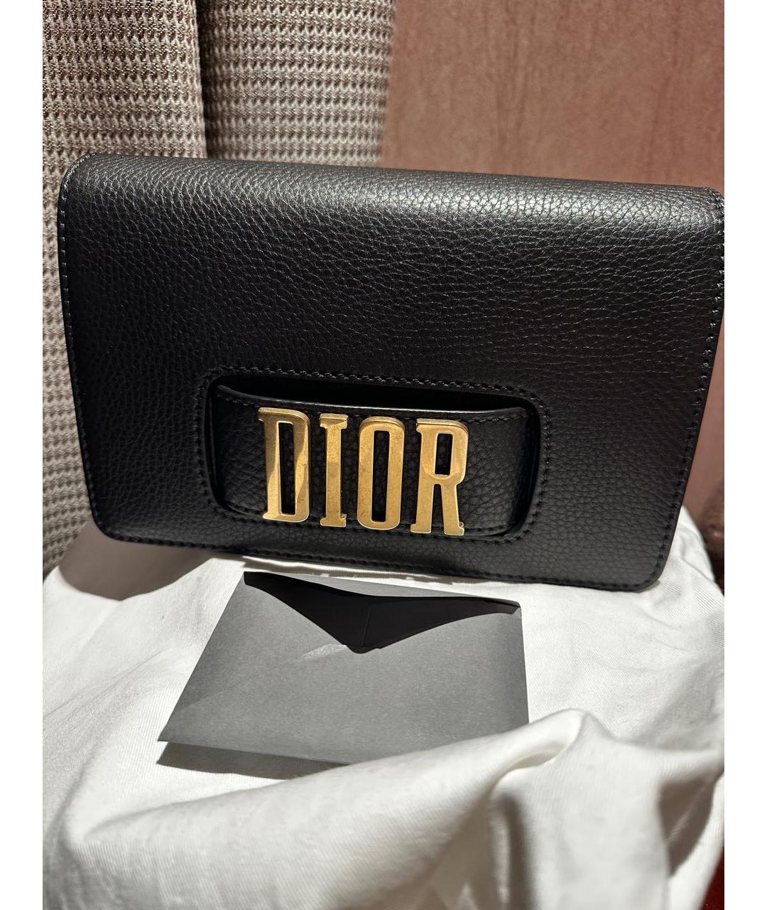 CHRISTIAN DIOR Черная кожаная сумка через плечо, фото 8
