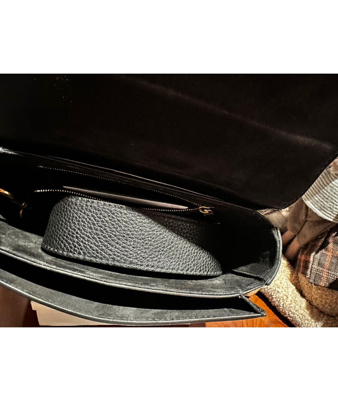 CHRISTIAN DIOR Черная кожаная сумка через плечо, фото 7