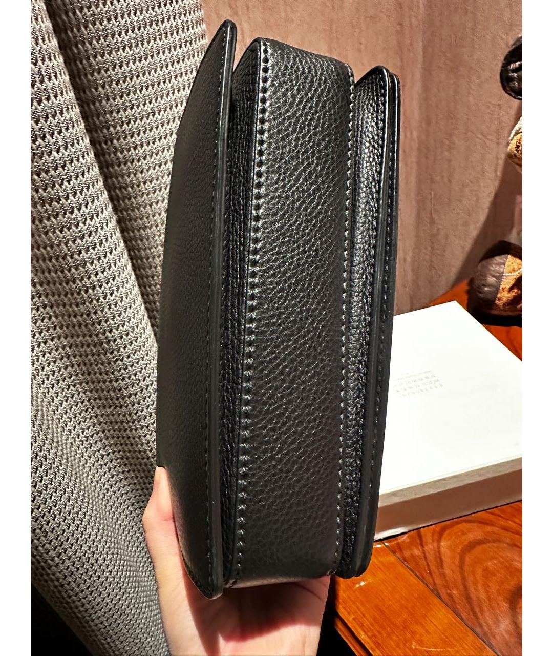 CHRISTIAN DIOR Черная кожаная сумка через плечо, фото 4