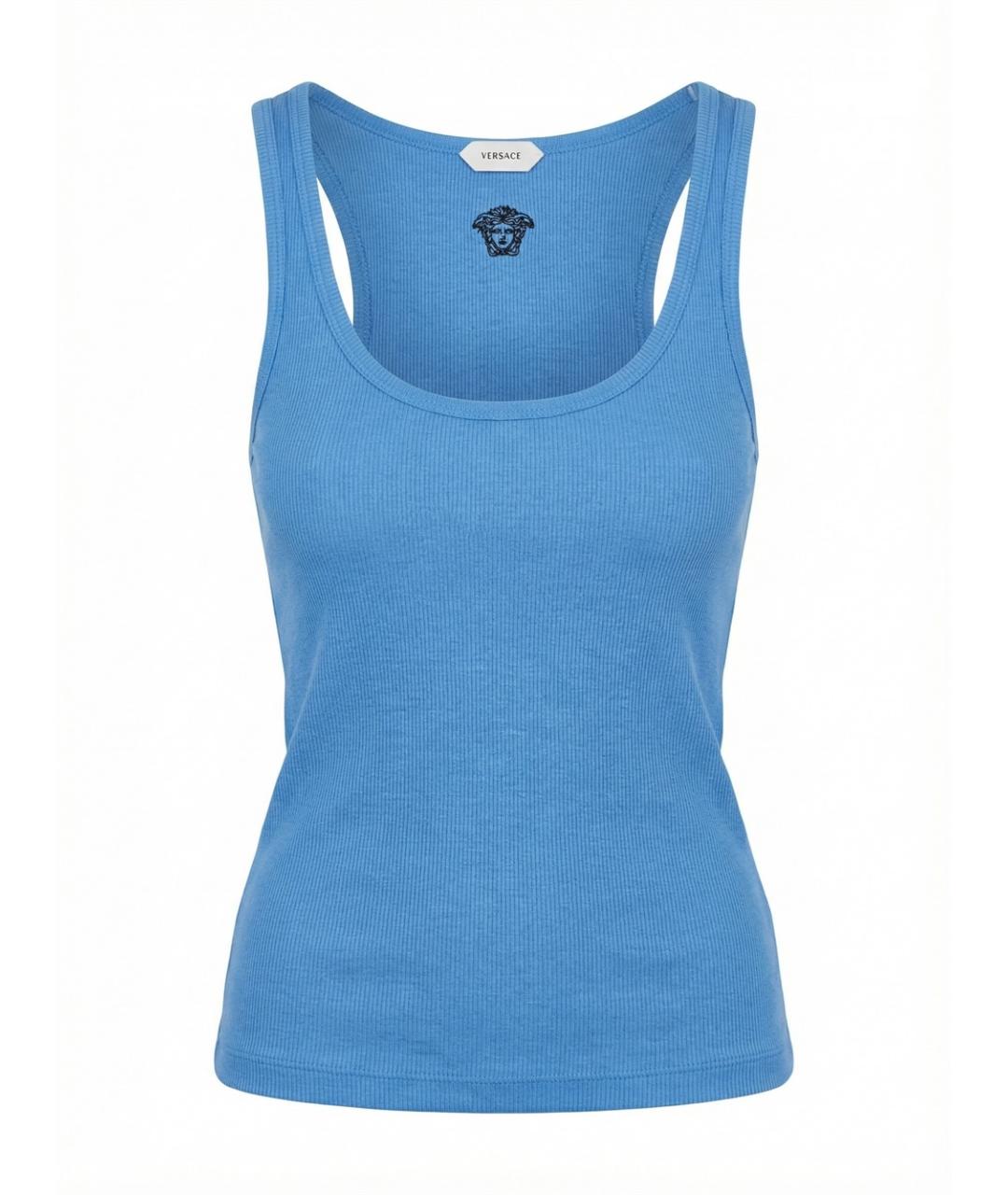 VERSACE Синяя шерстяная майка, фото 1