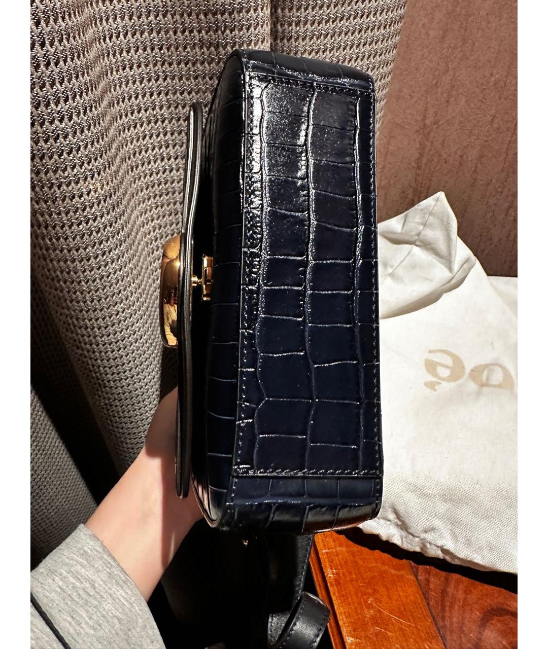 CHLOE Темно-синяя кожаная сумка через плечо, фото 3