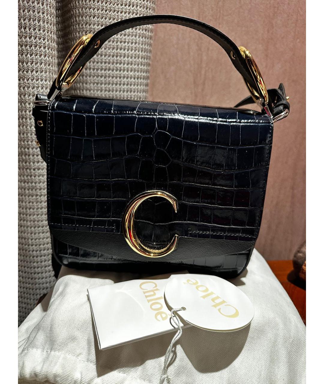 CHLOE Темно-синяя кожаная сумка через плечо, фото 6