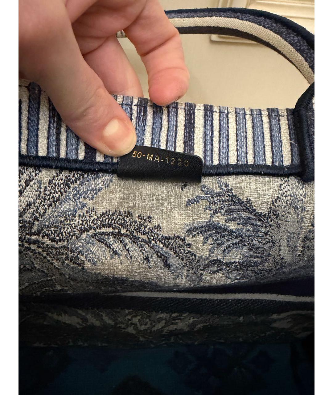 CHRISTIAN DIOR Синяя жаккардовая сумка тоут, фото 8