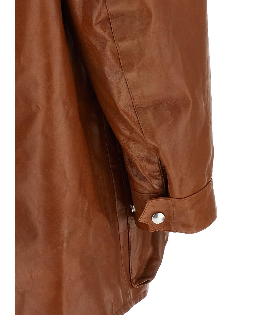 PRADA Коричневая кожаная куртка, фото 2