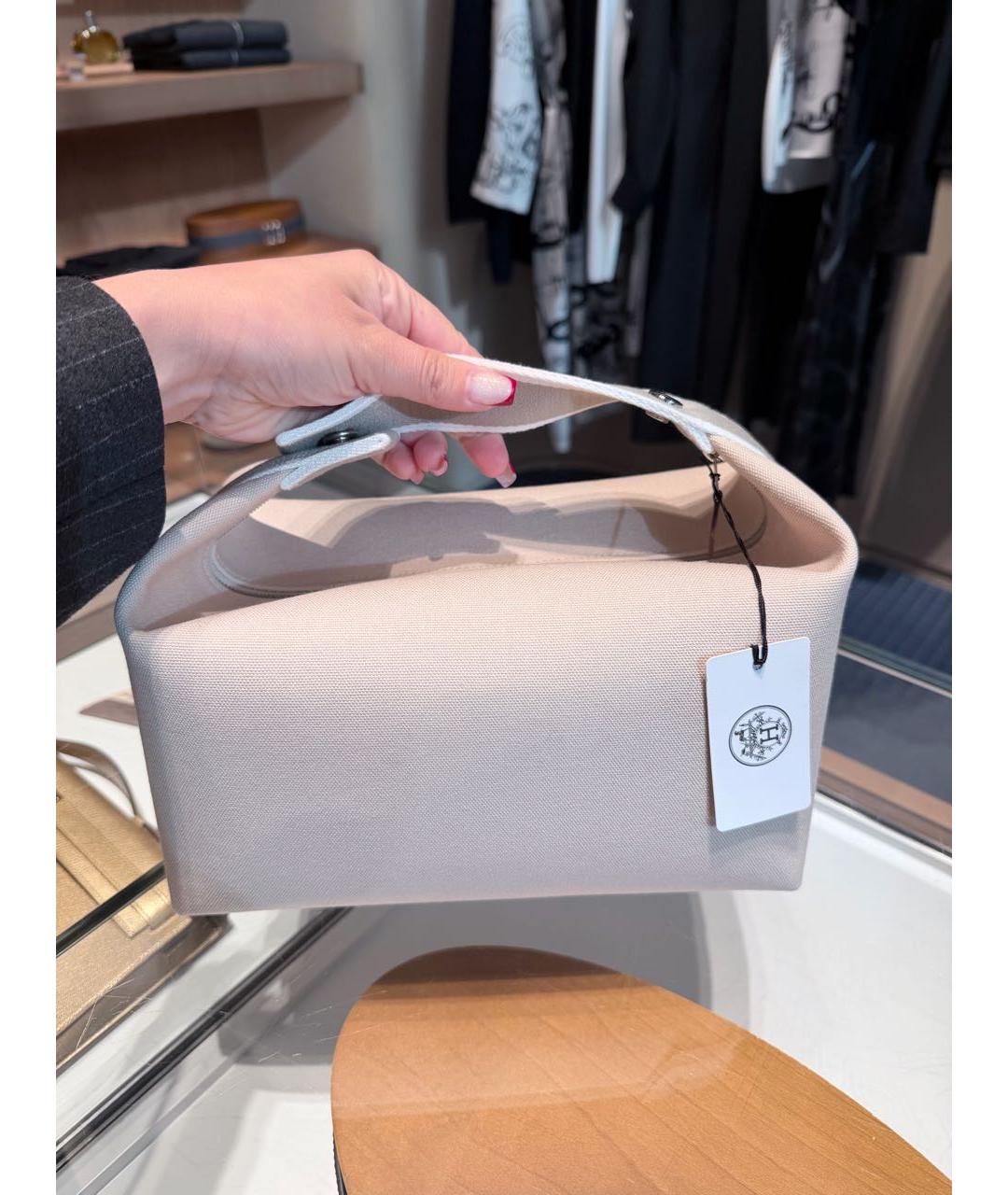 HERMES Розовая хлопковая косметичка, фото 2