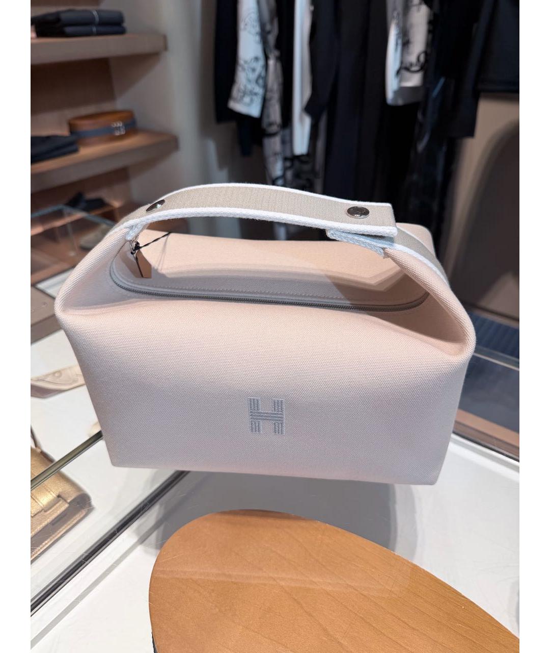 HERMES Розовая хлопковая косметичка, фото 3