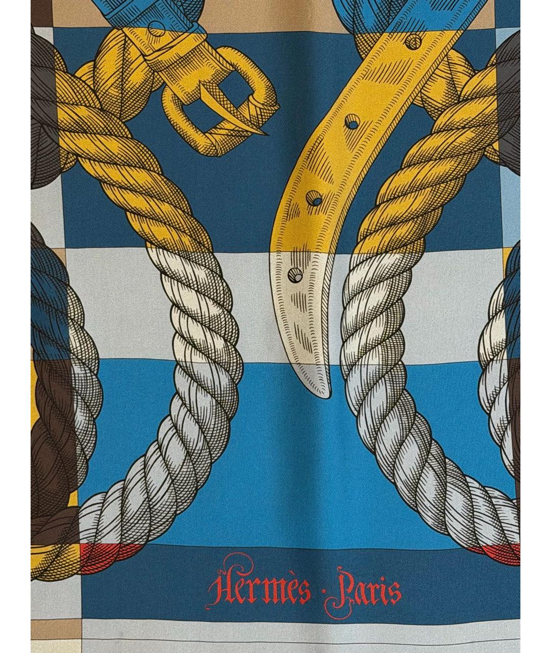 HERMES Мульти шелковый платок, фото 2