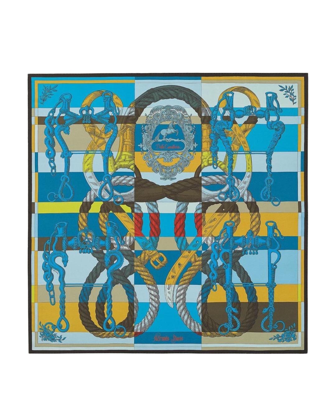 HERMES Мульти шелковый платок, фото 1