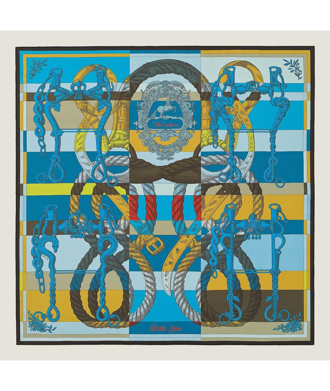 HERMES Мульти шелковый платок, фото 9