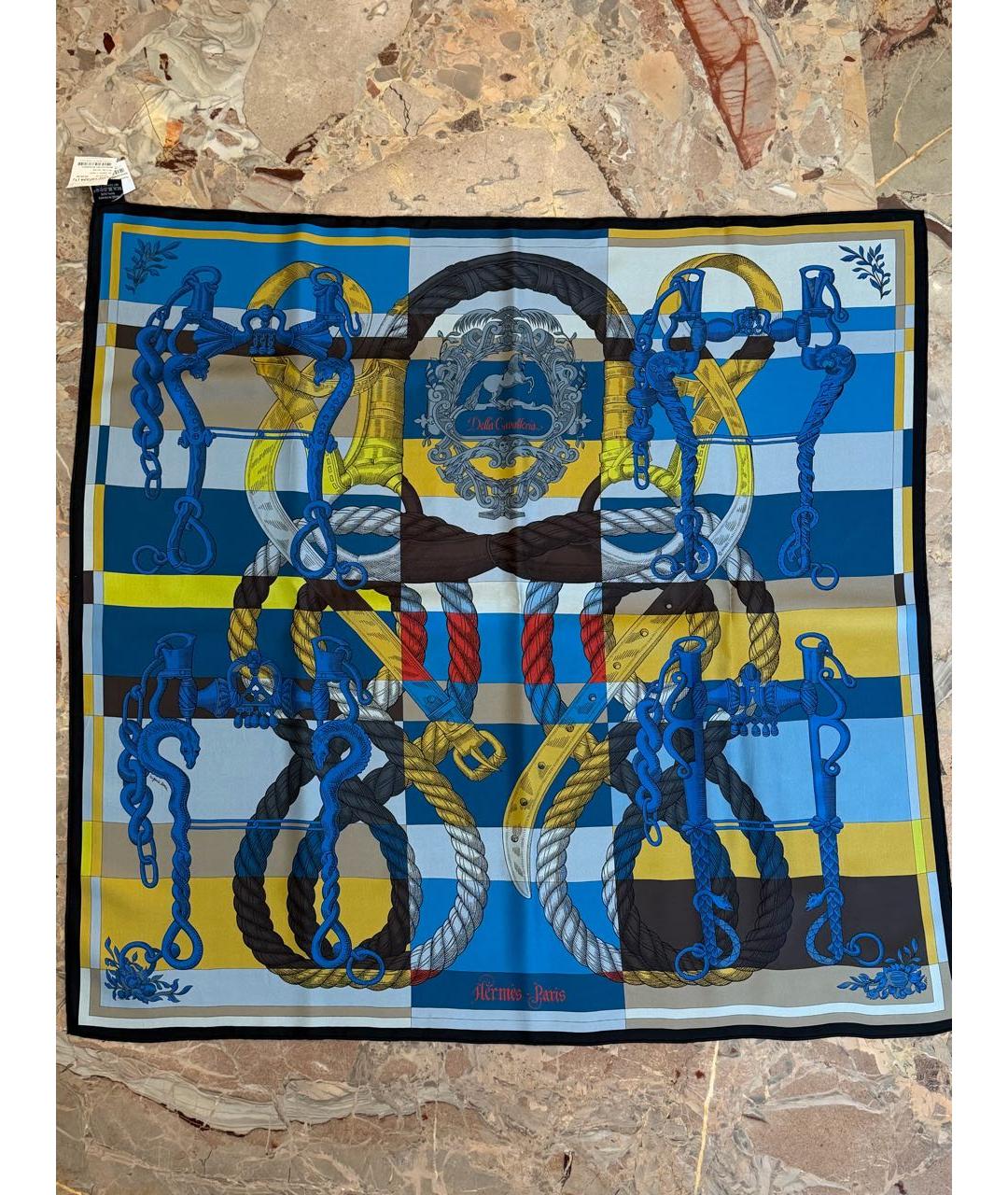 HERMES Мульти шелковый платок, фото 8