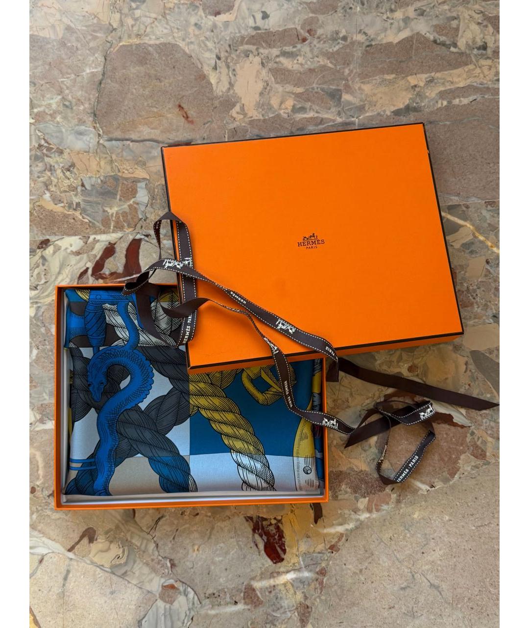 HERMES Мульти шелковый платок, фото 4