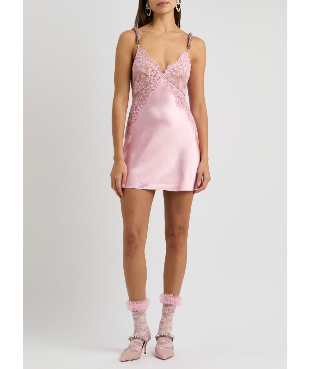SELF-PORTRAIT Розовое полиэстеровое коктейльное платье, фото 6