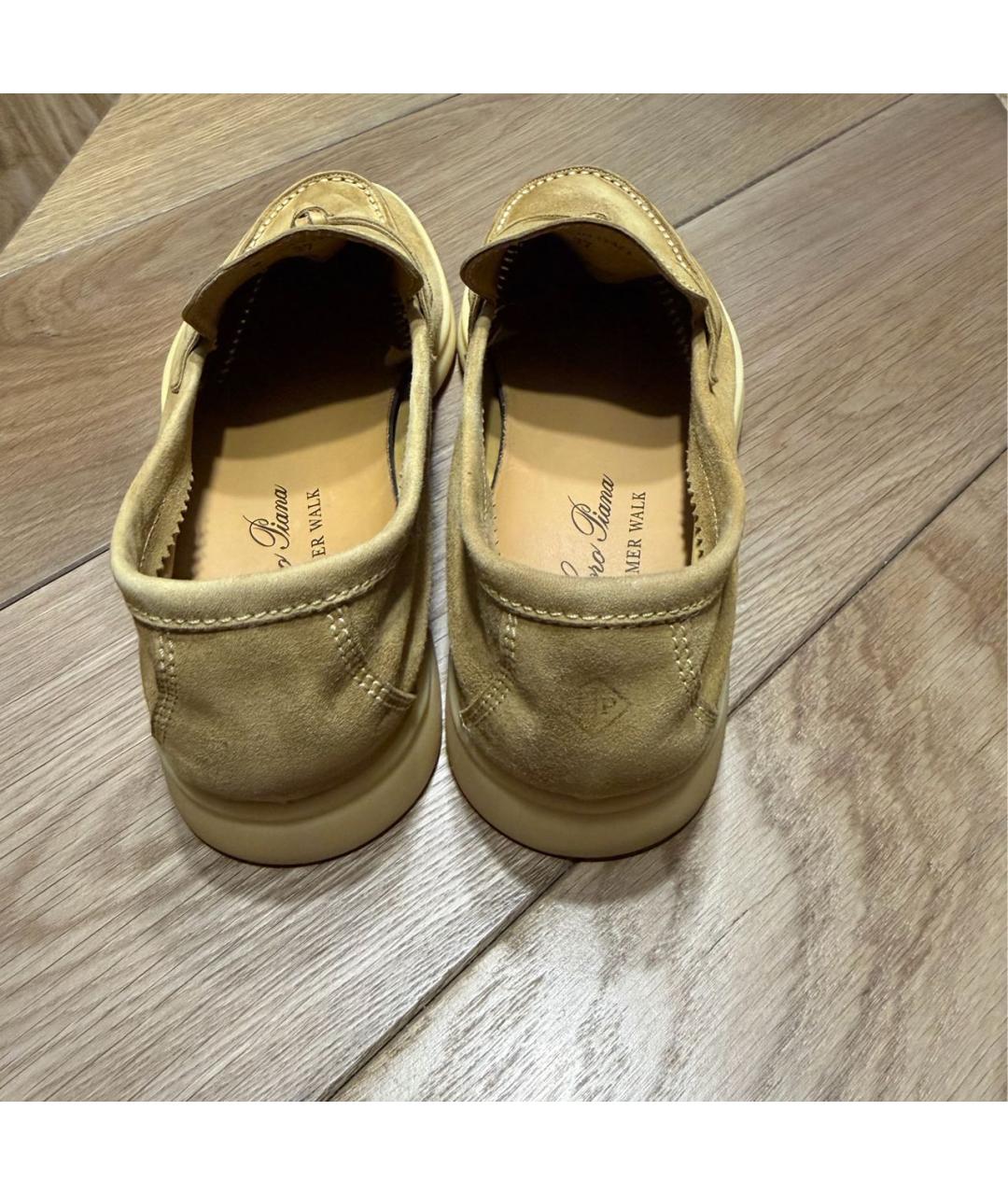 LORO PIANA Горчичные замшевые лоферы, фото 4