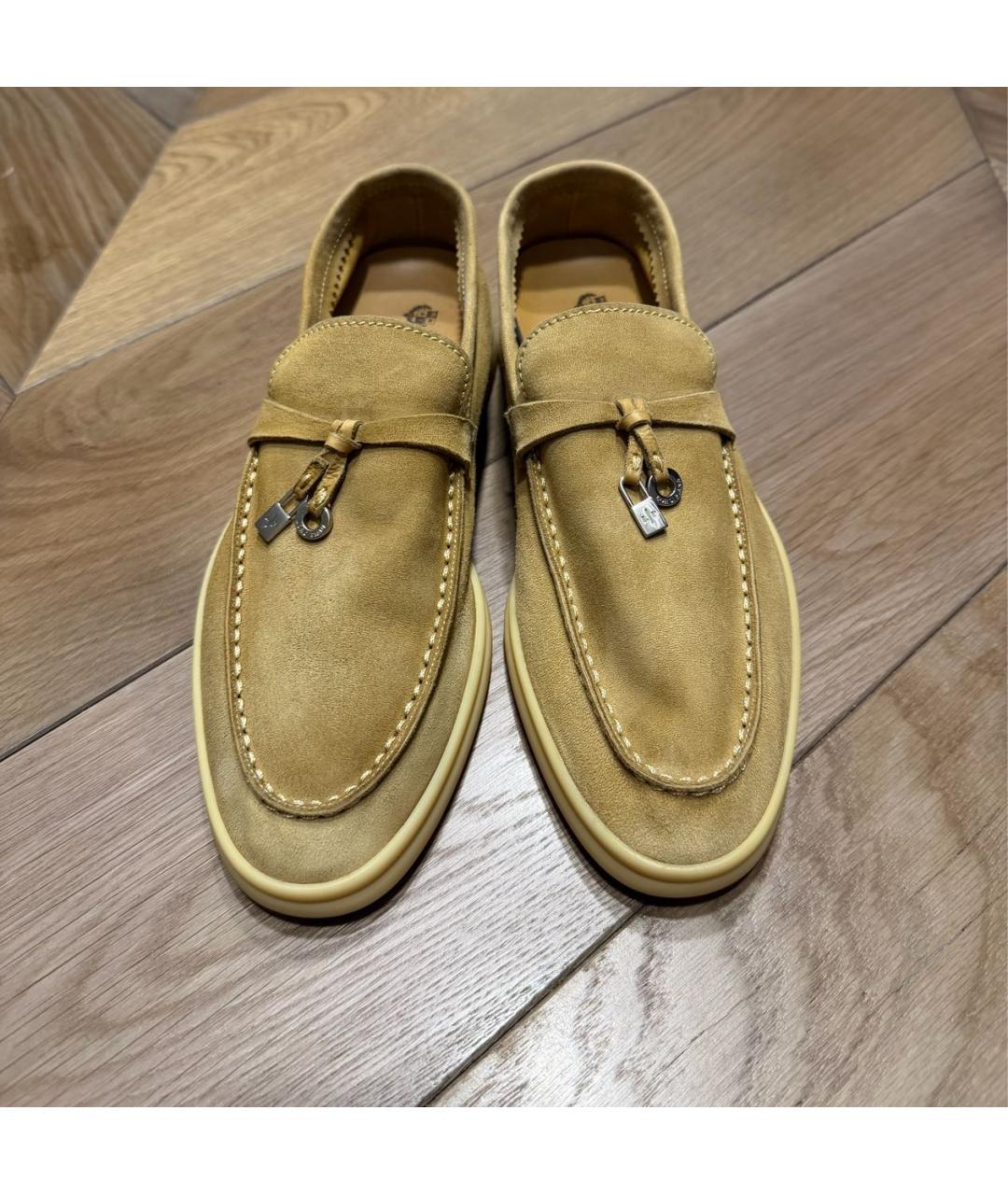 LORO PIANA Горчичные замшевые лоферы, фото 2