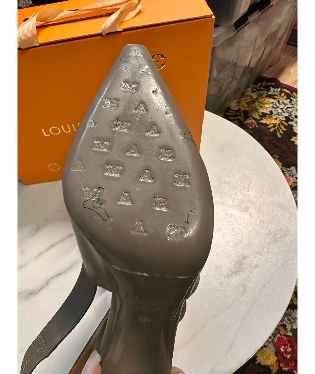 MAX MARA Серые кожаные туфли, фото 6