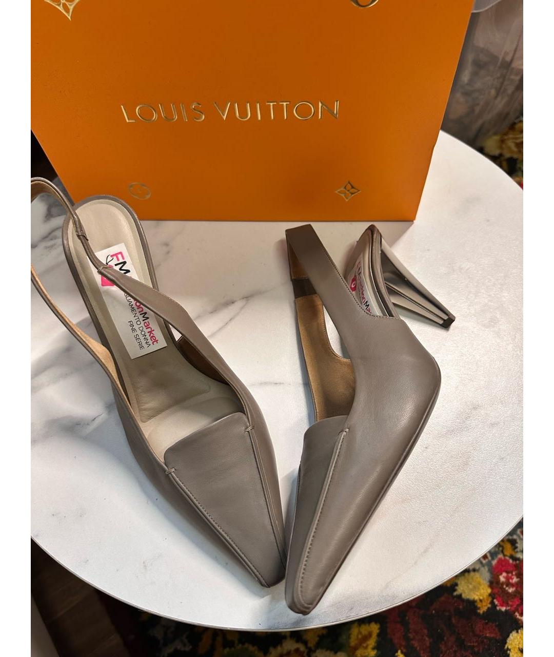 MAX MARA Серые кожаные туфли, фото 5