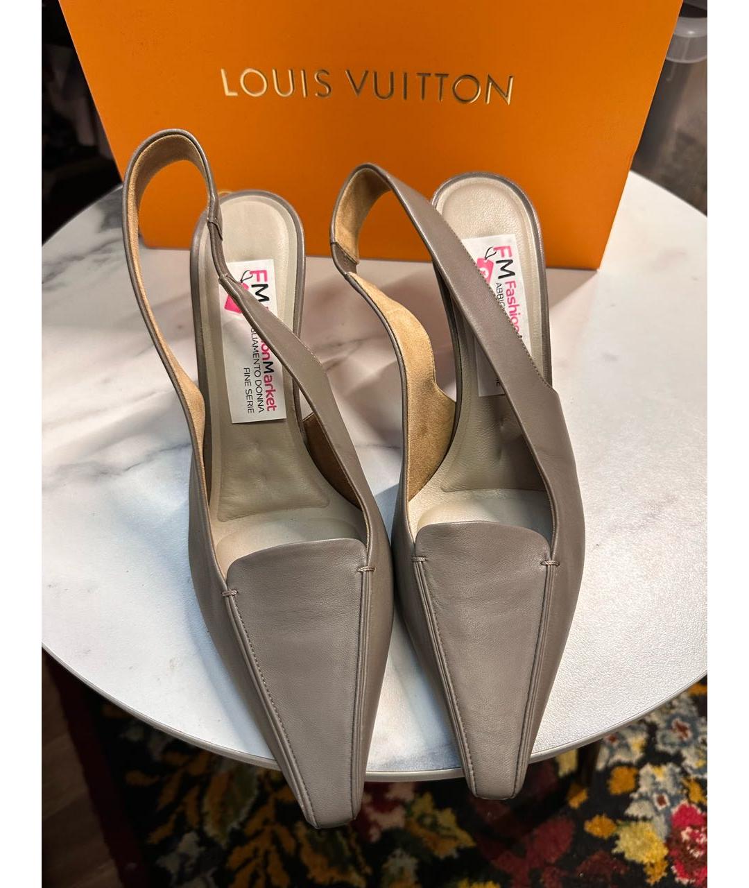 MAX MARA Серые кожаные туфли, фото 2