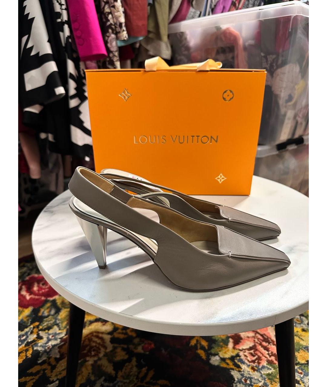 MAX MARA Серые кожаные туфли, фото 9