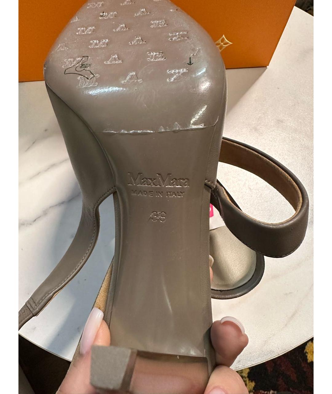 MAX MARA Серые кожаные туфли, фото 7