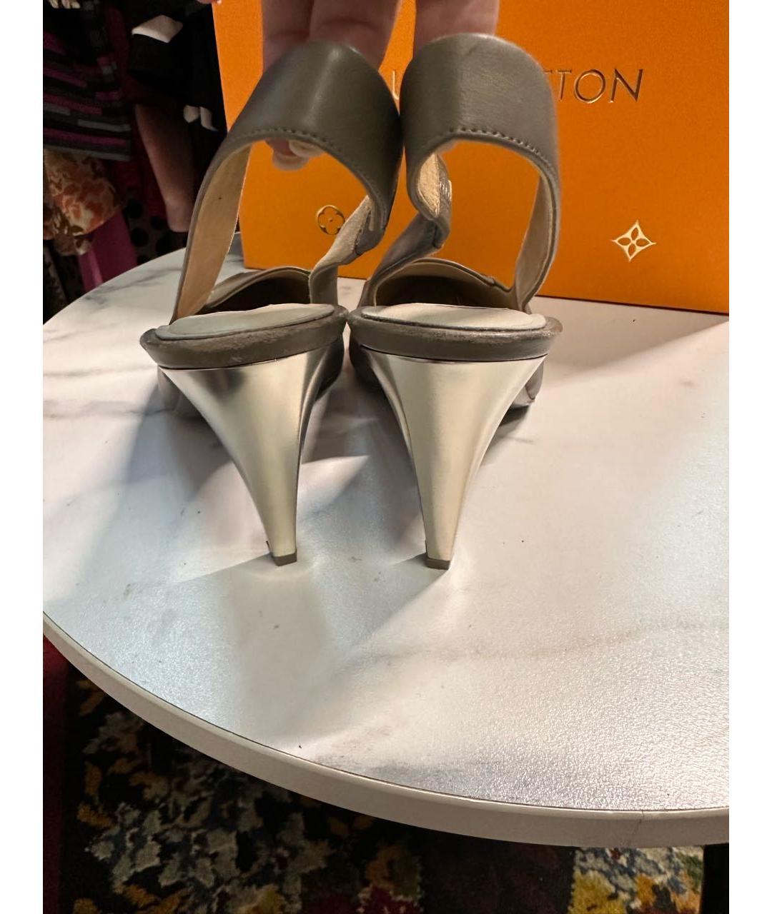 MAX MARA Серые кожаные туфли, фото 4