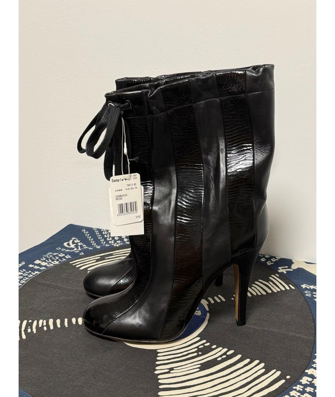 MAISON MARGIELA Черные ботильоны из лакированной кожи, фото 8