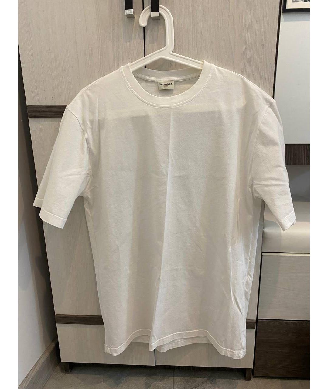 SAINT LAURENT Белая хлопковая футболка, фото 4