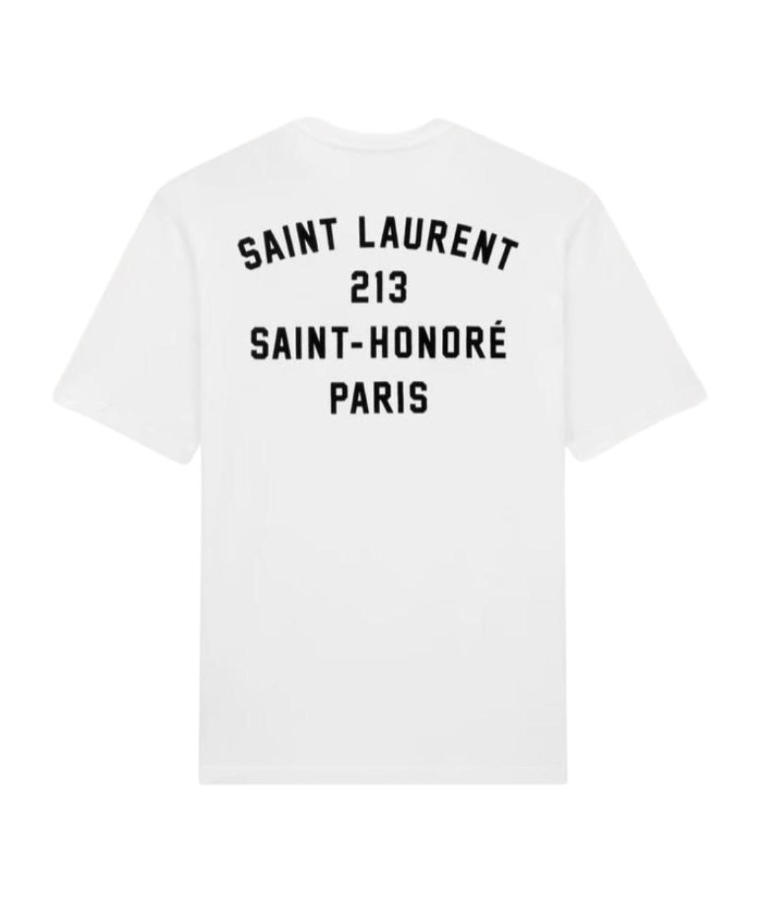 SAINT LAURENT Белая хлопковая футболка, фото 1