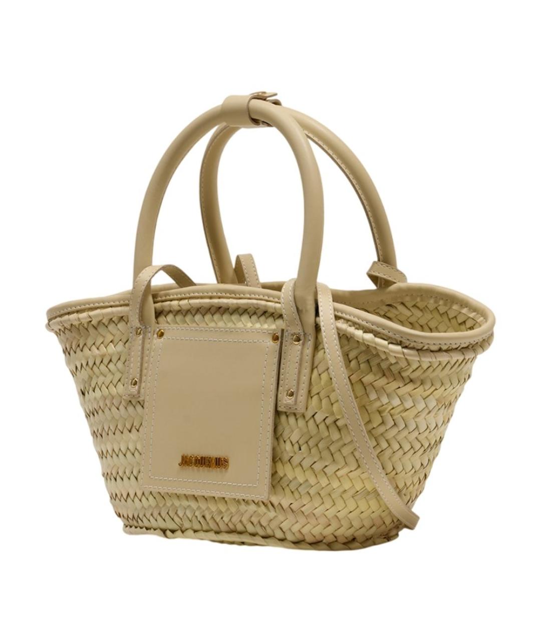 JACQUEMUS Бежевая пелетеная сумка тоут, фото 2