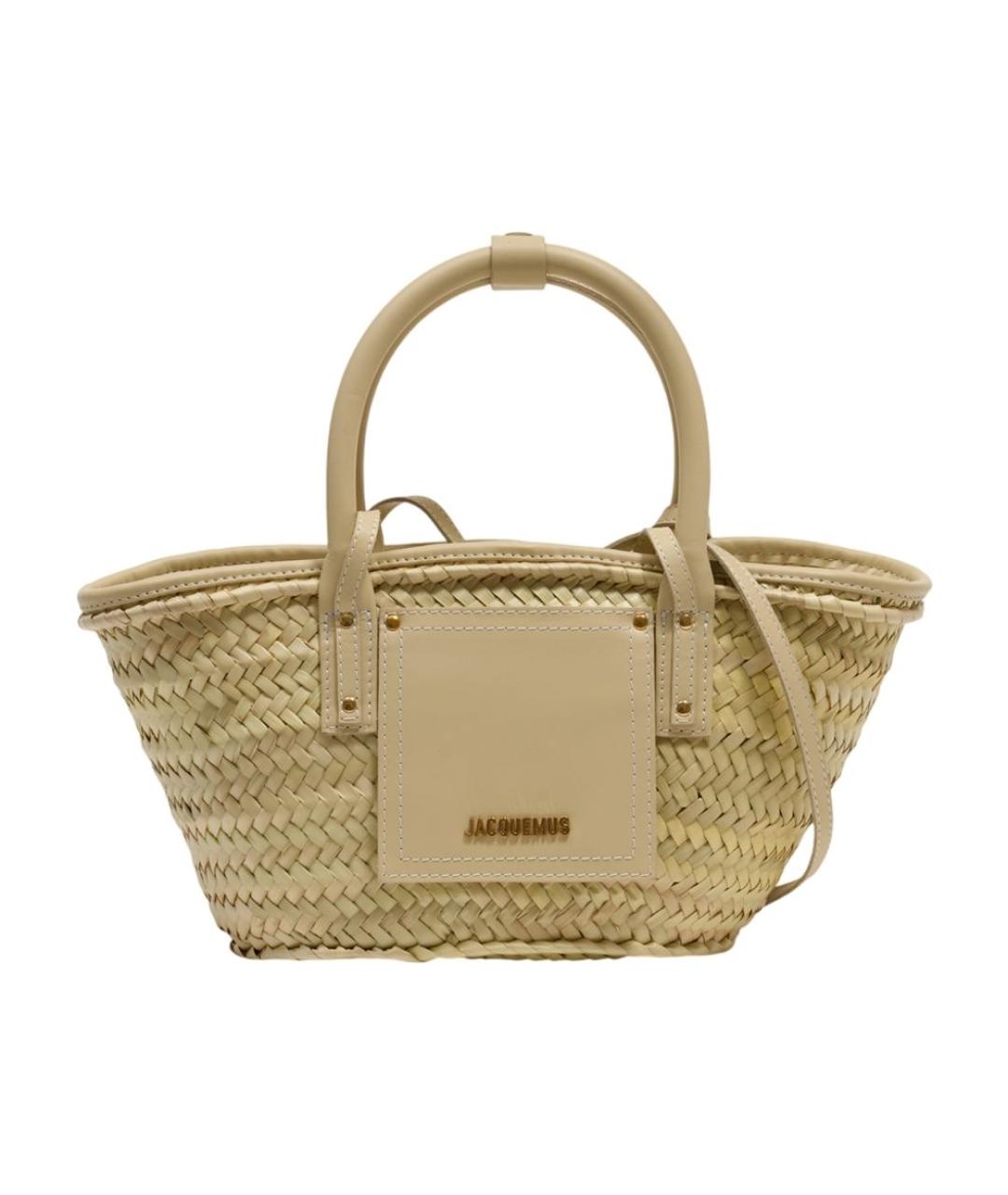 JACQUEMUS Бежевая пелетеная сумка тоут, фото 1