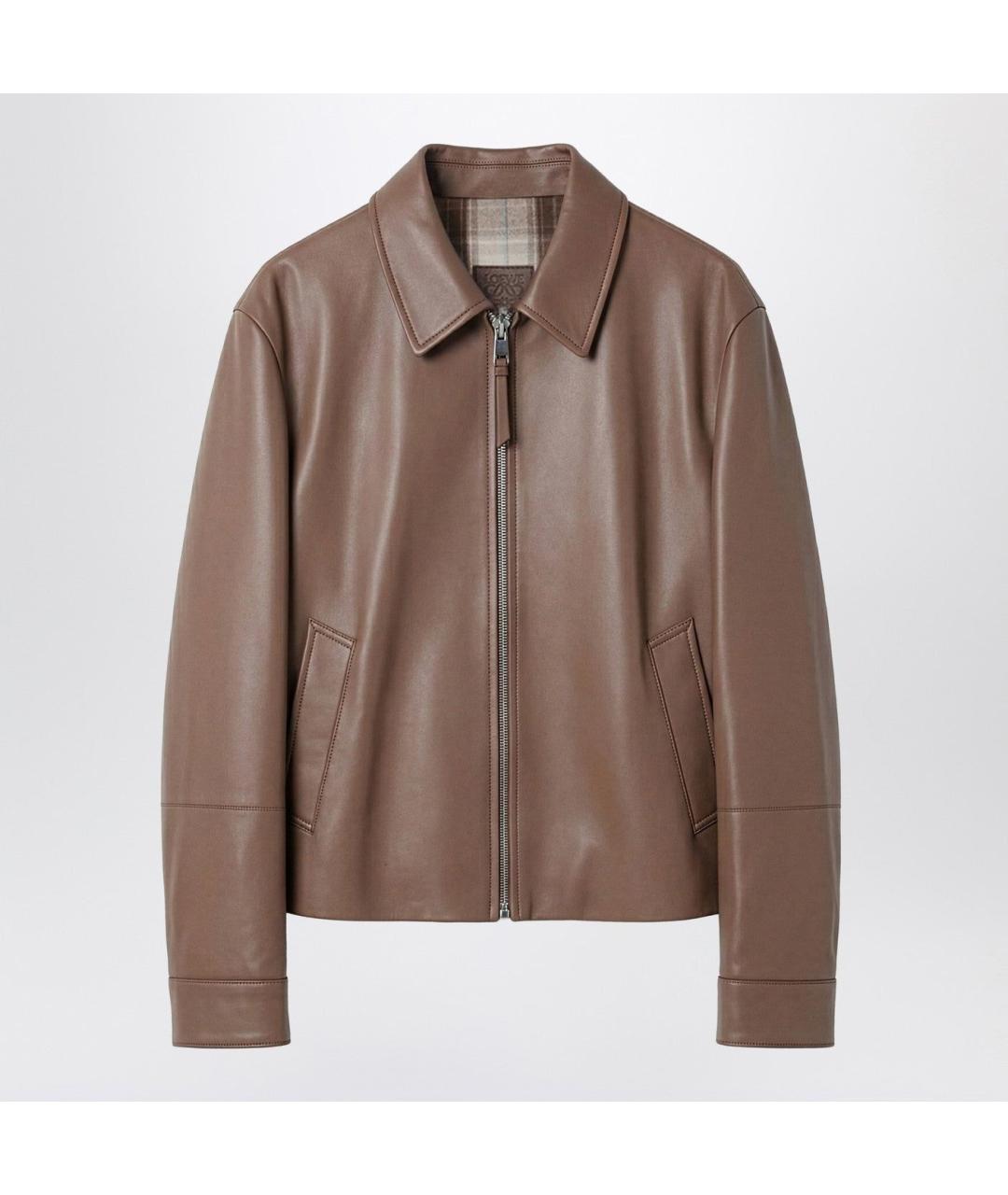 LOEWE Коричневая кожаная куртка, фото 3