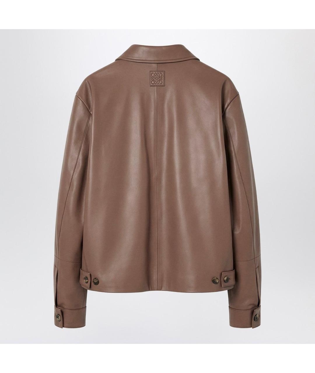 LOEWE Коричневая кожаная куртка, фото 2
