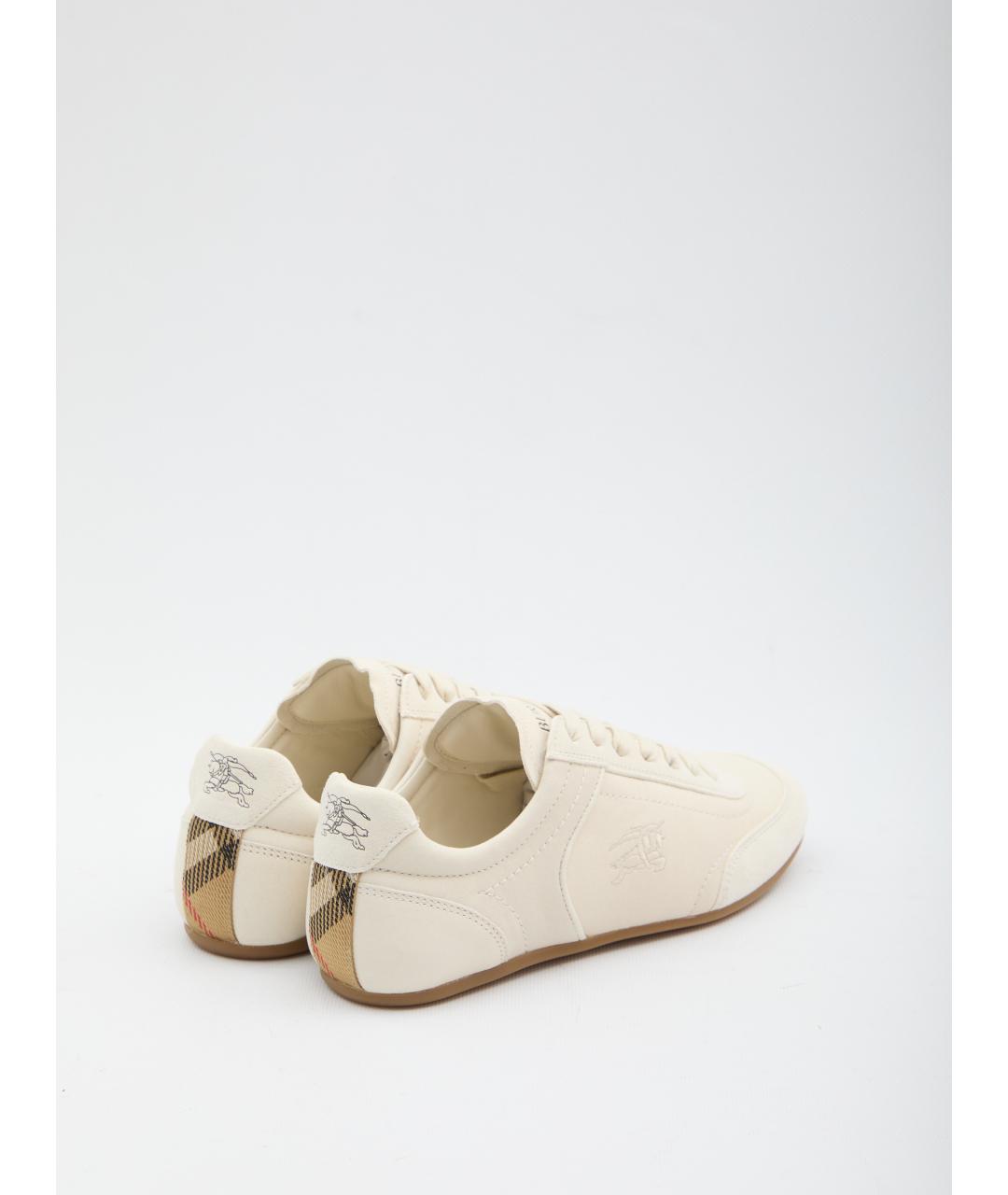 BURBERRY Бежевые кожаные кроссовки, фото 3