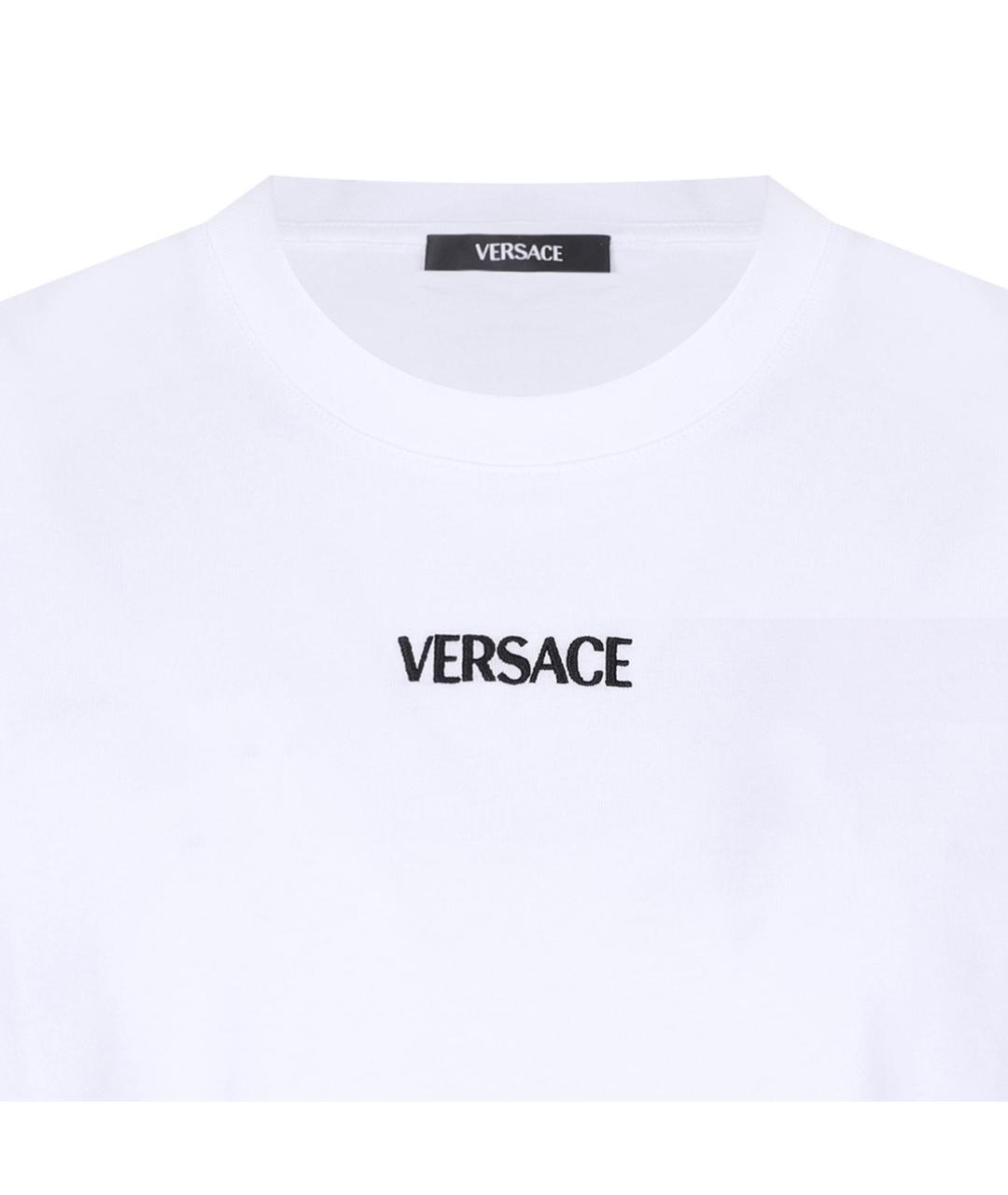VERSACE Белая хлопковая футболка, фото 3